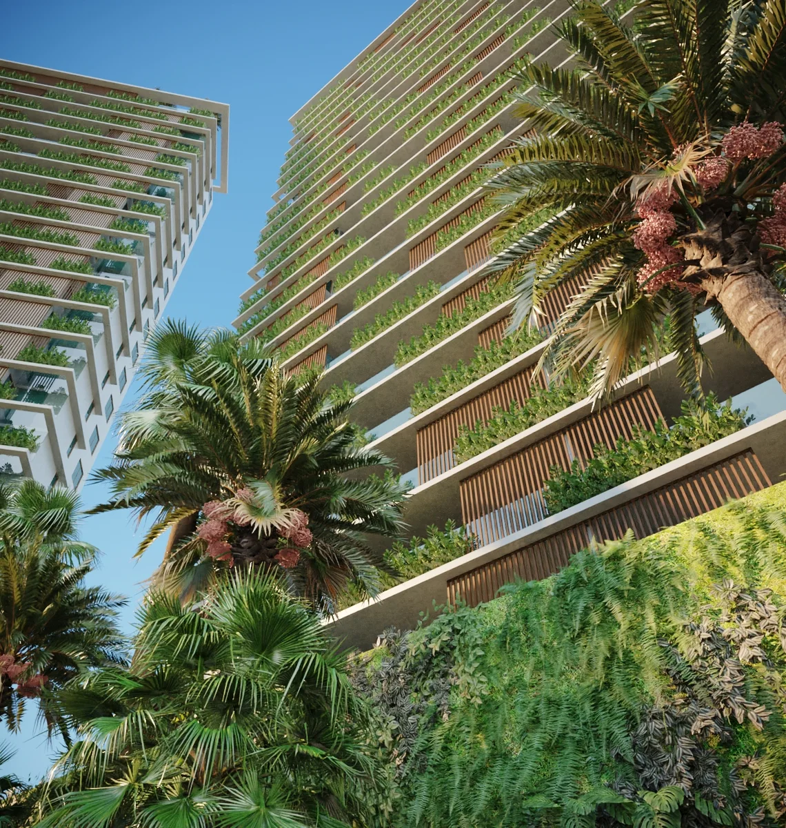 Fachada residencial com vegetação — Arquitetura Digital
