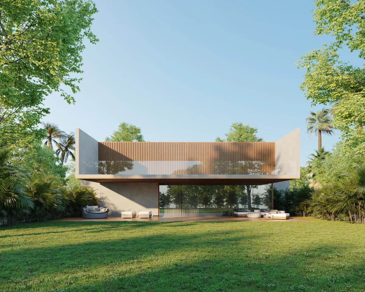 Casa contemporânea integrada ao jardim — Arquitetura Digital
