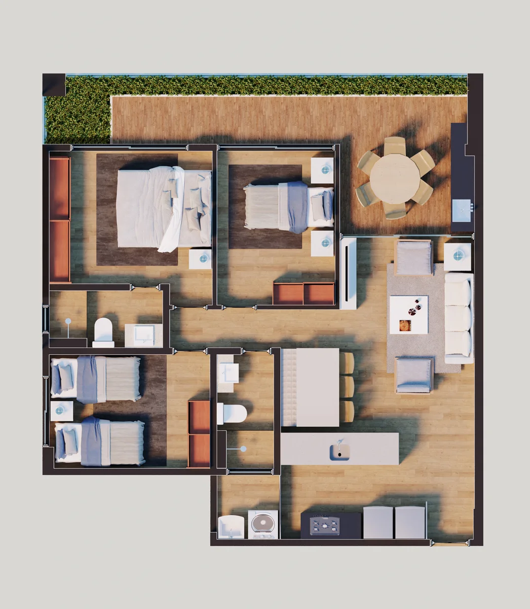 Planta humanizada de apartamento — Arquitetura Digital